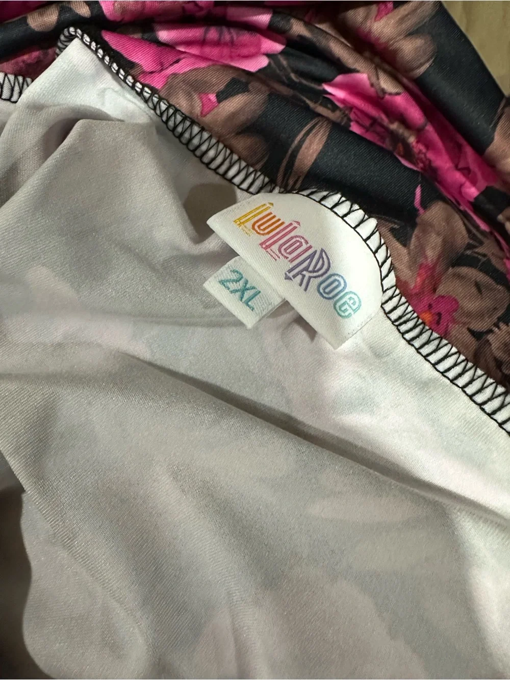 LuLaRoe Black Maxi Skirt with Pink Floral Print
